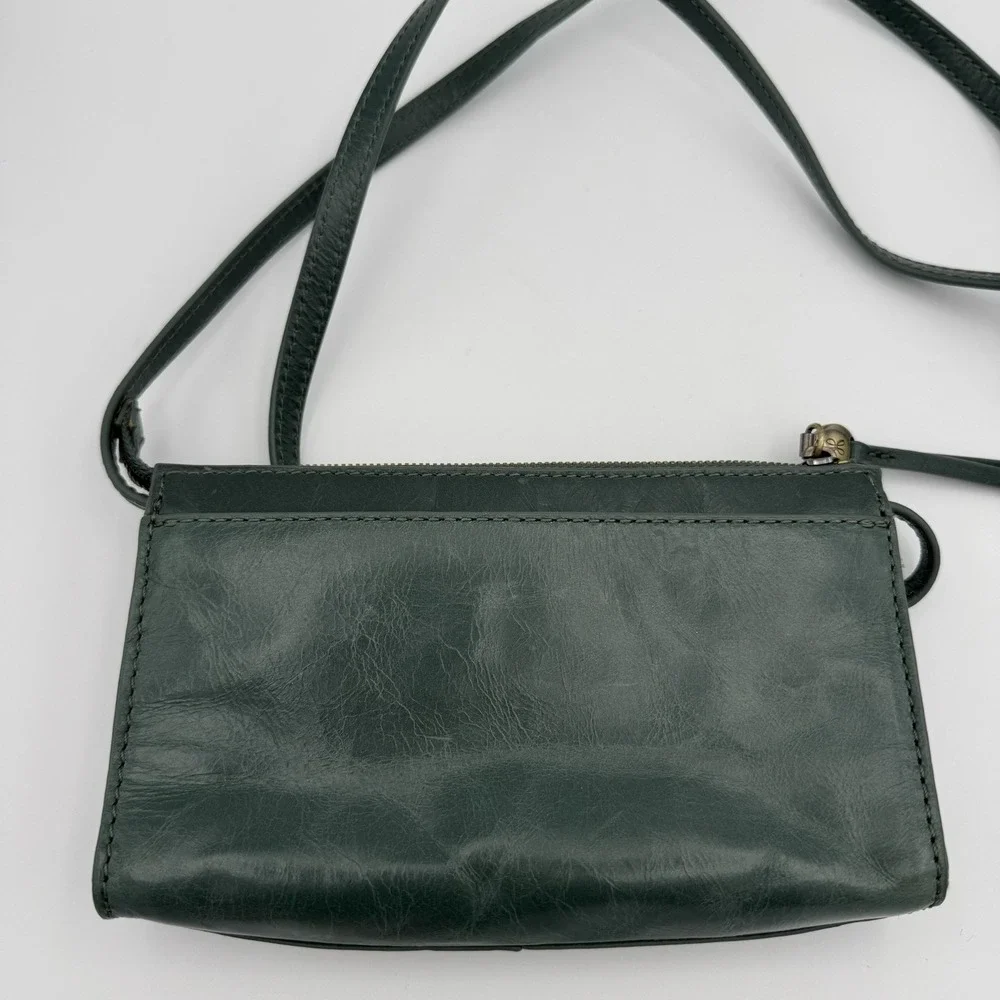 Hobo Jewel Leather Crossbody Bag Purse Green Spruce